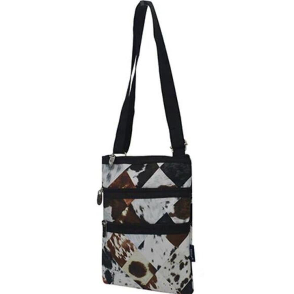 Cross Body Cow Print Messenger Bag Farmington Southwestern‎ Patchwork NWT